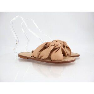 AMANU Studio Style 20 Hermanus Knotted Leather Slide Sandal Natural Beige Size 7